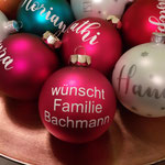 Christbaumkugel, bunt, indiv. Beschriftung 