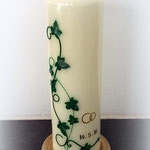 "Efeu Ranken" - Stumpenkerze creme 28x7 cm