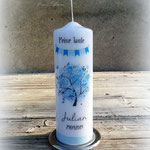 Lebensbaum druck blau mit Wimpelkette (25x8cm) 