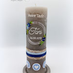 little sweetheart Nr. 8, rustic Kerze taupe