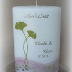 Ginko Blätter zur Silberhochzeit  (Maße: 20x13,5x7cm) 