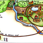 le plan du village de Bénitier-en-Sanglot.