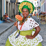 Ana Cristina is a traditional Baiana with typical outfit of the african slave costumes