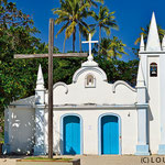 The small colonial Sao Francisco church survived the touristic urbanism in Praia do Forte