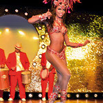 Samba girls and dancers with Rio de Janeiro performance, Churrascaria Rafain