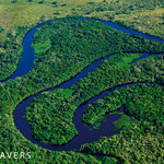 Aerial shot of Rio Claro and Rio Cuiaba in the dry season 