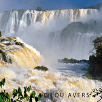 View from Brazil of the Devil´s Throut (Garganta del Diablo) at the argentinian side of the Iguassu Falls 