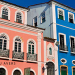 Colorful colonial style houses at Pelourinho in Salvador da Bahia