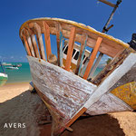 Fishermen´s boat on the beach for restauration, Praia do Forte 