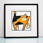 Cat scratched framed
