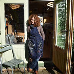 Lucy outside her studio