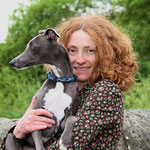 Lucy with her blue whippet Betsy 2