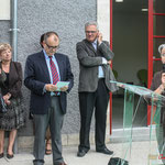 Monique Barrière; Martine Faure; Edwige Espugne; Bernard Cuartero, Président de la CDC des Portes de l'Entre-Deux-Mers; Jean-Marie Darmian, Maire de Créon; Simone Ferrer, Maire de Cénac. Gîte d'étape de Citon-Cénac. 01/10/2010