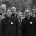 08/02/2020; place du bourg de Cénac. Liste électorale Collectif Citoyen Cénac ! Elections municipales 2020 Photographie © Christian Coulais