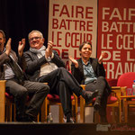 Applaudissements chaleureux de Pascal Lafargue, Jean-Marie Darmian, Naïma Charaï. #benoithamon2017