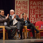 Applaudissements de Pascal Lafargue, Jean-Marie Darmian, Naïma Charaï. #benoithamon2017