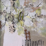 "this is just the start...", 20 x 20 Collage auf Malkarton in Schattenfugenrahmen