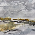 "Sandige Weiten", Serie von 4, Mixed Media auf Papier, 24 x 30, inkl. Passepartout
