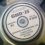 Celestion G10D-25 label