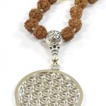 Mala mit Mondstein Edelsteinen und Rudraksha Perlen - Amala