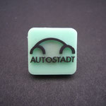Volkswagen Autostadt Wolfsburg Emblem Pin alt Gummi