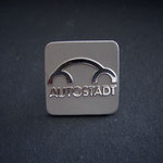 Volkswagen Autostadt Wolfsburg Emblem Pin alt silbern