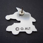 Volkswagen Otmar Alt Pin - Wolf im Auto - Autohaus Wolfsburg (Rückseite)