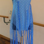 900/AQ: Acqua: tunica in scintilla decorata con stelline glitterate, gonna sfrangiata 