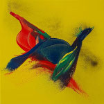 "Blue Bird" - Acrylique sur châssis entoilé Mix Premium by Master Toiles - format 50 x 50