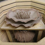 Loading the bisque kiln -- a tricky process with fragile pieces