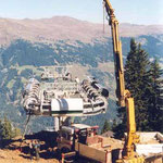 Montage 4-er Sesselbahn Runcs - Waldstafel, Tschiertschen GR, 2001
