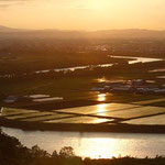 国見峠から石狩川夕景【深川市】