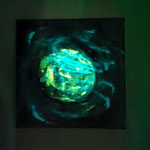 New Moon, 50cmx50cm , 2020, Mischtechnik/Öl auf Leinwand (ohne Licht)
