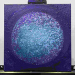 Cosmic blue , 2023, 30cmx30cm, Mischtechnik 