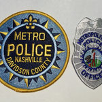 Nashville Metro Police Davidson County & Metropolitan Police Officer Badge Patch - State Capital City