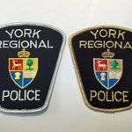 York Regional Police (white shoulder flash for patrol officers, Constables, Sergeants and Staff Sergeants - gold flash for senior officers, management, Inspectors, Superintendents, Deputy chiefs & Chief of police)
