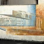 Gabriele Wilpers, Wandbild zur Geschichte der Stadt Essen, 1988, am Gänsemarkt (inzwischen übermalt)
