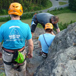 Klettertraining an der Großen Köhlerspitze, unteres Göltzschtal