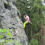 Klettern an der Teufelskanzel / Elstertal bei Greiz