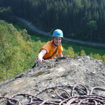 Henry am Ausstieg des Südgrats (Große Köhlerspitze)