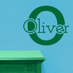 Oliver personalised boy's room sticker.