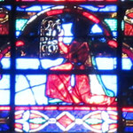 Détail Baie 102 - Mathilde de Courtenay, donatrice du vitrail de St Guillaume