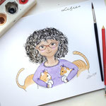 gemaltes Portrait mit Aquarell