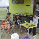 At the beach we had a great time with music,