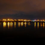 the port after sunset