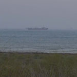 We could see the vessel with our car from the beach.