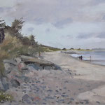 Northwards along the Strand.  Oil on Panel. 12" x 16"