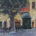 Kiosk by St. John's, Valletta. 12" x 9". Oil on Panel. SOLD