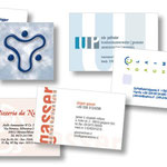 Verschiedene Visitenkarten und Logos