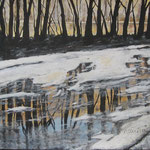 Winterlandschaft, Acryl auf Papier, 50 x 64 cm